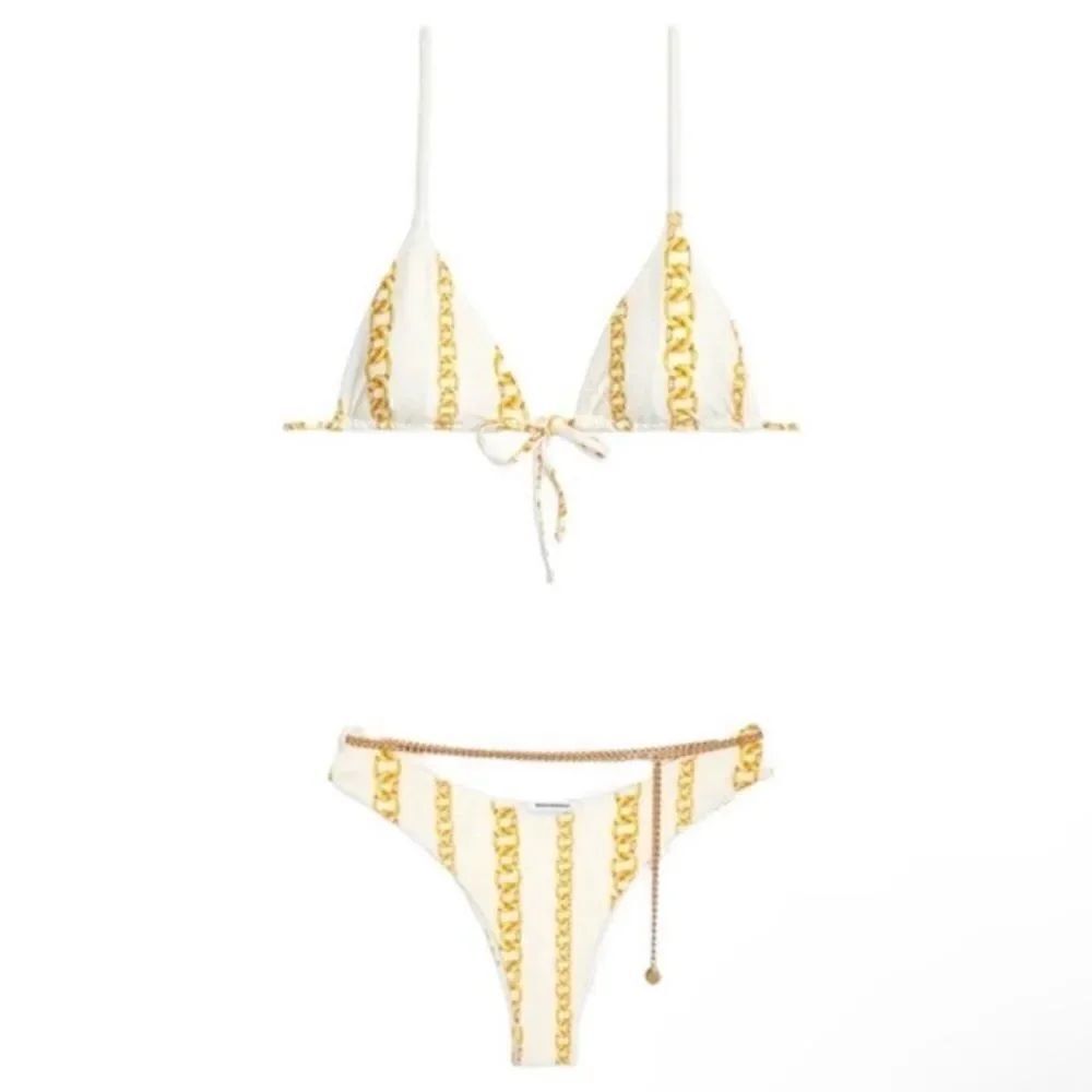 WeWoreWhat NWT Gold Chain Print Bikini Set
Size XS